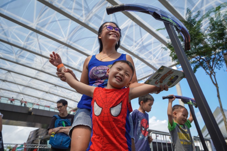 Mother and son trying out Jump Fitness